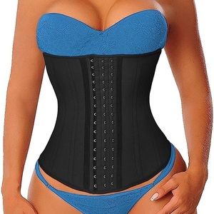 (A9) YIANNA Women Latex Waist Trainer 25 Steel Bones 4 Row Hooks, Size Large NWT